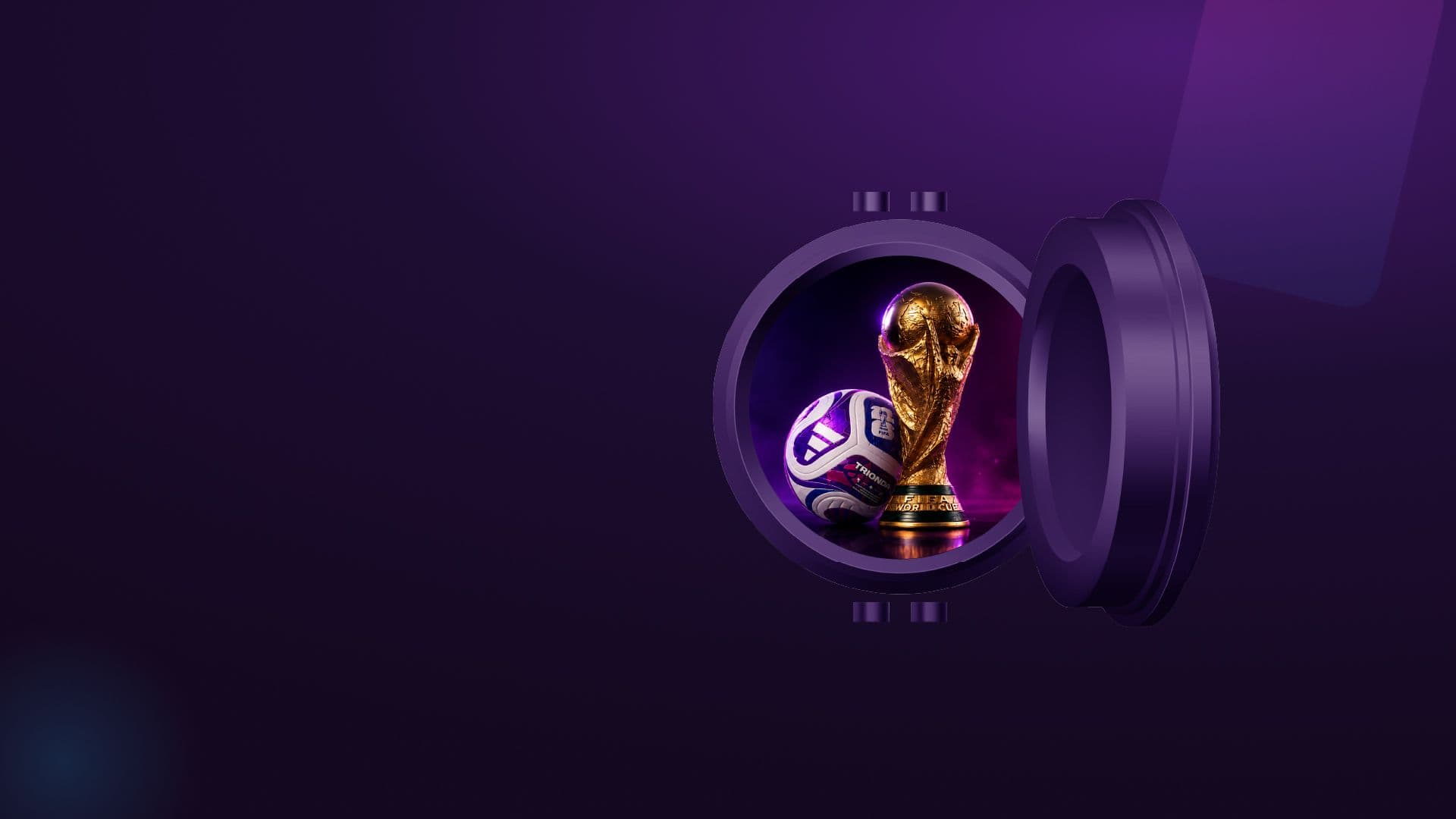 Golden World Cup trophy promoting the INGOT Vault World Cup 2026 trading competition.