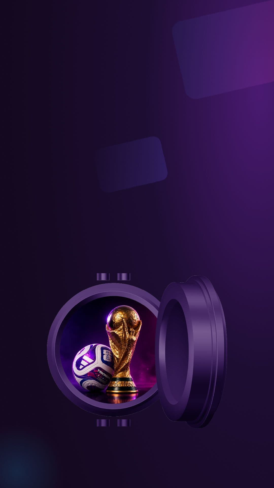 World Cup trophy and football promoting the INGOT Vault World Cup 2026 trading competition.